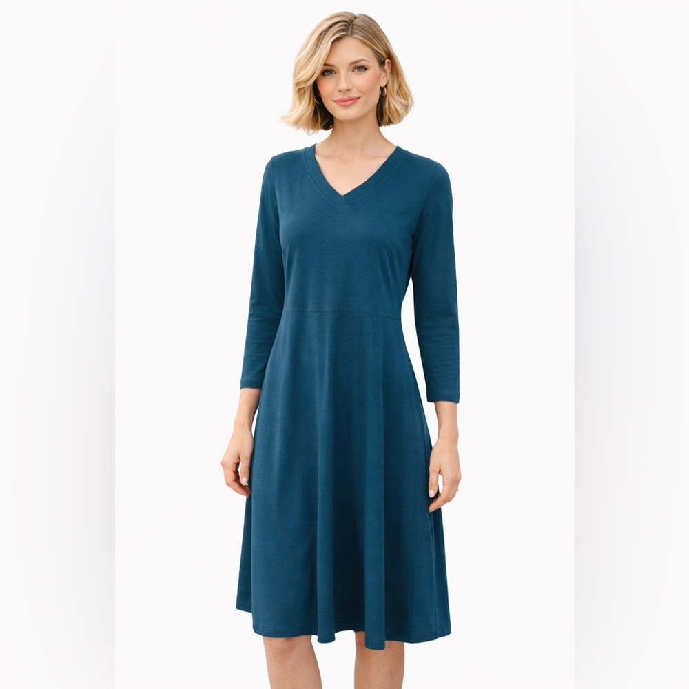 MASAI Elegant Teal Long Sleeve Dress NWT